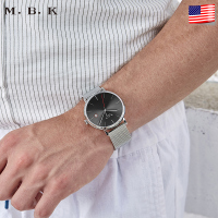 M.B.K欧美品牌专柜同款加州全自动机械表 男表时尚简约手表男士潮流腕表单日历防水大表盘1007-3