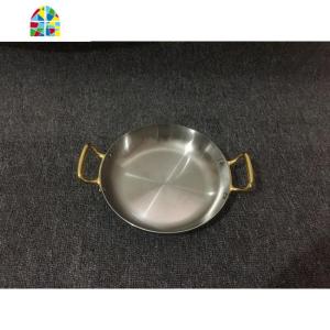 海鲜饭锅经典金色双耳平底锅加厚爵士不锈钢韩式炸鸡盘煎锅 FENGHOU 外径36*5cm