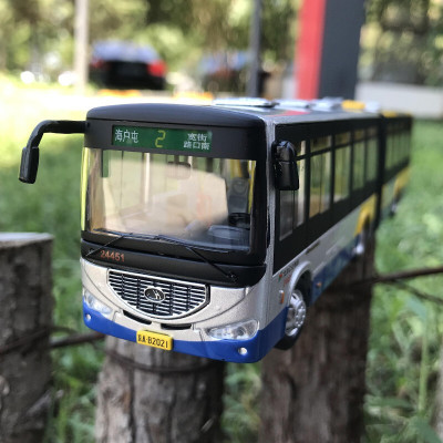 1:43原厂1:64铰接公交车北京公交1路102路420路2路巴士客车模型快速公交模型合金1:642路