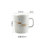 创意大理石纹陶瓷漱口杯刷牙杯子洗漱杯牙杯情侣牙刷杯浴室洗漱 三维工匠 大理石粉蓝套装(木板)