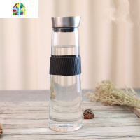 创意北欧风耐热玻璃冷水壶 家用大容量加厚玻璃凉水壶果汁壶扎壶 FENGHOU 1.5L壶(送硅胶防滑套)