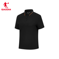 乔丹 女款短袖T恤衫运动POLO衫 夏季冰感防晒衣QTEHS2253034 黑色XL