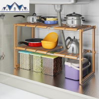 不锈钢厨房置物架落地调料架水下收纳架层架锅架子多层放锅架 三维工匠