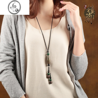 JiMi复古毛衣链长款简约百搭配饰民族风项链吊坠挂饰挂件大气装饰品女