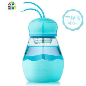 玻璃杯便携可爱学生水杯少女心清新简约森系超萌网红ins企鹅杯子 FENGHOU