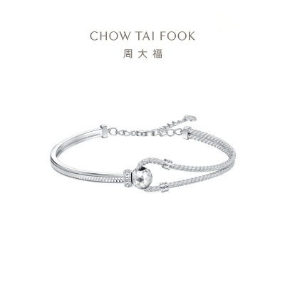 周大福ING KNOT诺系列大克重铂金手镯PT163647女友礼物