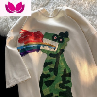 七斓特大码300斤男装短袖夏季潮流半截袖潮牌超火t恤ins港风宽松体恤2