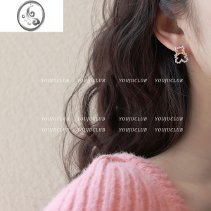 JiMiYOUJUclub-软绵软绵 ins风甜美少女心可爱小巧日系小熊耳钉耳夹