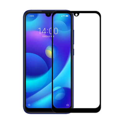 [买2送手机壳]轻万适用小米play钢化膜xiaomiplay高清全屏玻璃贴膜丝印黑色