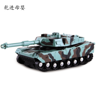 新品直营-儿童军事玩具坦克车模型坦克车声光导弹惯性双轴承迷彩蓝文艺-声光坦克