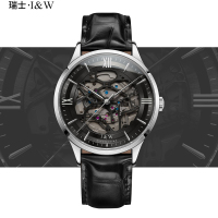 瑞士爱沃驰I&W CARNIVAL全自动机械表 男表真皮时尚镂空进口机芯高端腕表男士休闲防水正品表523G