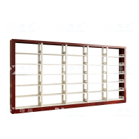 臻远 ZY4072630 钢制书架红色转印图书馆书架资料架 单面6层一列五组 4600*300*2000