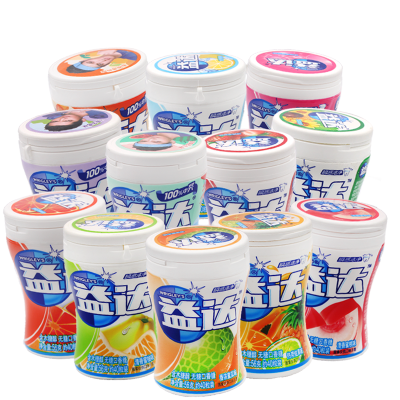 益达无糖口香糖约40粒*2罐木糖醇水果多口味瓶装薄荷味休闲清新口气