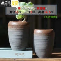 三维工匠多肉花盆陶瓷粗陶透气创意简约多肉创意复古小老庄植物多肉盆 2个306复古(灰泡釉) 中等花盆容器