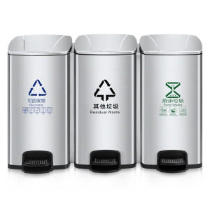 豫众诺 不锈钢分类垃圾桶 90L(30L内桶*3) 个