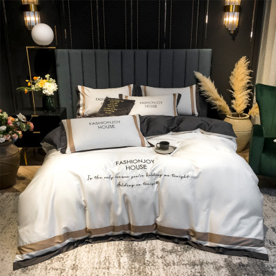 天山柔 1.5/1.8m床 1.8/2.0m床 长绒棉拼接款绣花 四件套 (计价单位:套)