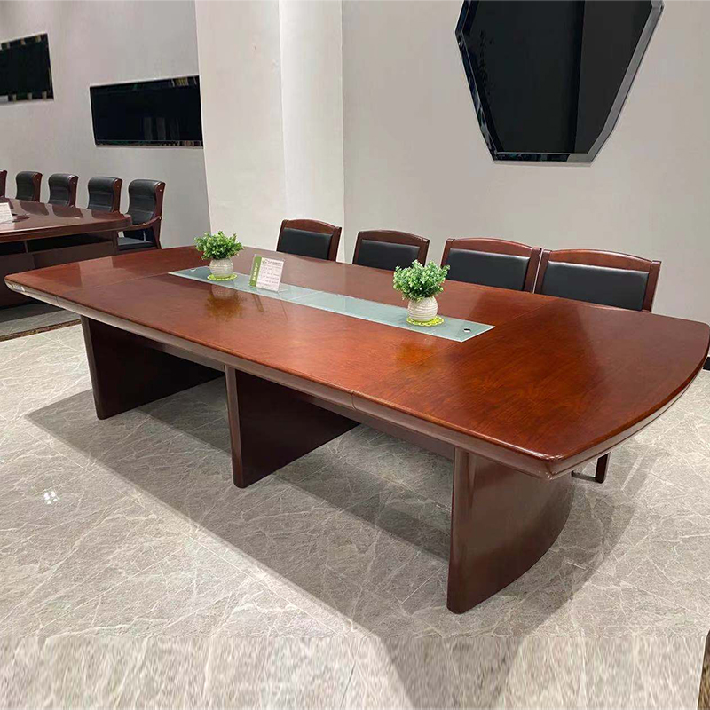 尔迈 会议室会议桌油漆贴实木皮大型会议桌洽谈桌 3.5米