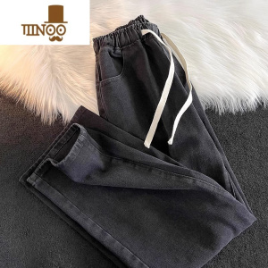 YANXU夏季薄款牛仔裤男直筒宽松高街百搭休闲坠垂感阔腿长裤子