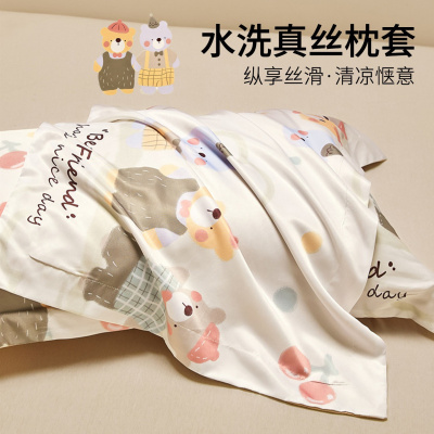 冰丝凉感枕套一对48cmx74cm家用儿童枕头套2026新款整套单只高级