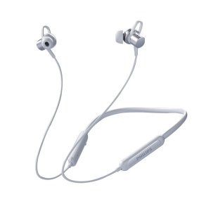 飞利浦(PHILIPS)蓝牙耳机挂脖式无线颈挂运动降噪超长续航挂耳式高音质低延时大容量待机适用华为苹果TAN1120-白