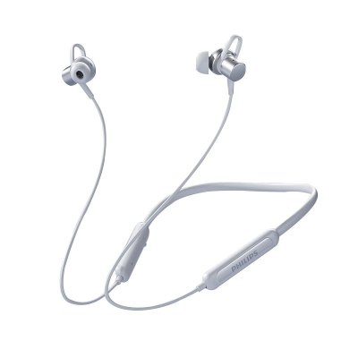 飞利浦(PHILIPS)蓝牙耳机挂脖式无线颈挂运动降噪超长续航挂耳式高音质低延时大容量待机适用华为苹果TAN1120-白