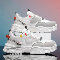 2026春季新款时尚休闲鞋皮革舒适防滑百搭低帮系带跑步鞋青年男鞋