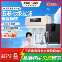安吉尔净水器家用直饮V6 净饮机 1.46升/分钟J2605-ROB60(A8)+J3217前置过滤器+Y3611管线机