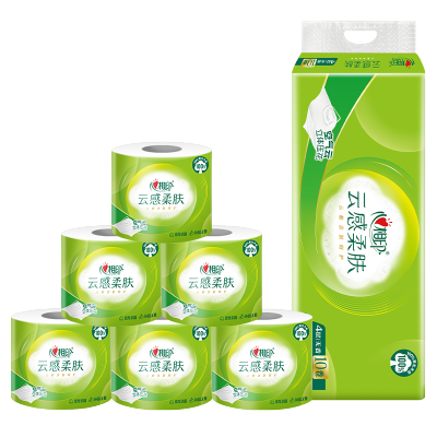 心相印BT5410(提装)云感系列150克10粒装四层立体压花卷筒卫生纸