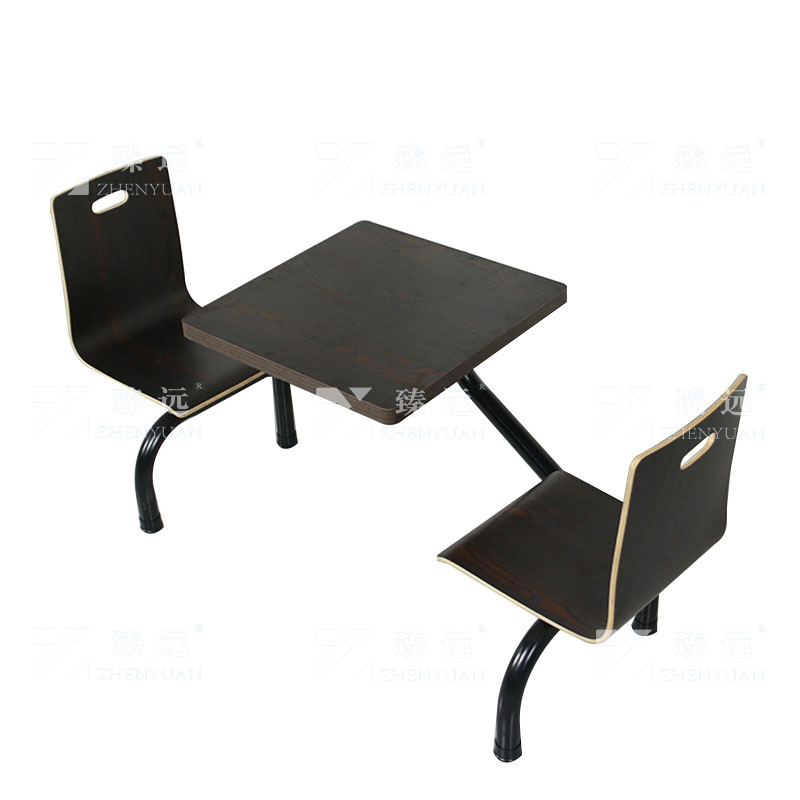 臻远 ZY4040827 连体餐桌椅组合食堂员工餐厅二人位连体餐桌