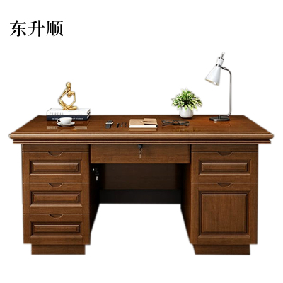 东升顺办公桌办公室中式家用书桌写字台单人A款胡桃色1.6米(办公款)