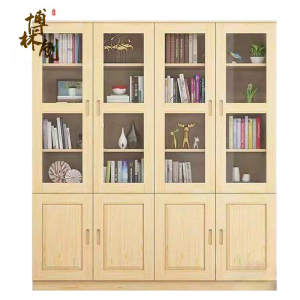 博林创 松木书柜 1.6米四门 /个