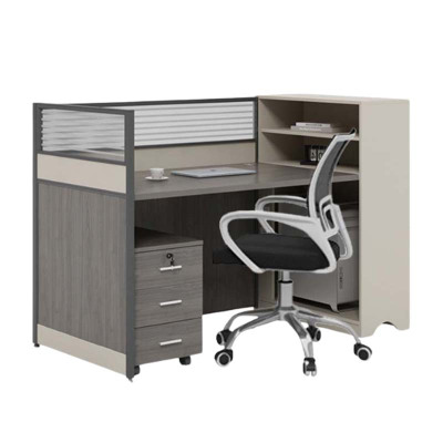 铭威盾职员电脑桌现代简约员工位办公桌位桌椅结合屏风员工位单人位(含柜椅)