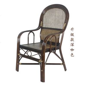 单人藤椅办公真藤编椅子休闲单个家用老人靠背椅简约护腰扶手腾椅