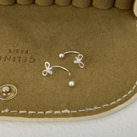 s925纯银蝴蝶结螺丝耳钉女小众设计感时尚轻奢精致耳环气质潮送女朋友老婆情人节七夕生日礼物