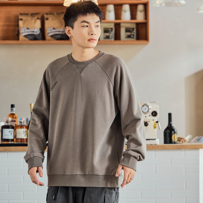 [2.5折价100元]唐狮春秋季新款卫衣男士圆领潮流上衣宽松拼接长袖休闲无帽衫