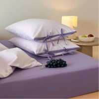 跳色床品|纯棉水洗棉床上四件套绑带款床单被套简约床上用品