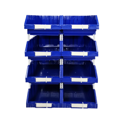 翌嘉YJ4121779 斜口组合式零件盒收纳分类货架型盒箱 蓝色 8只装 820*603*1070