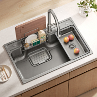 箭牌不锈钢水槽 纳米压纹厨房水槽日式大单槽洗碗槽