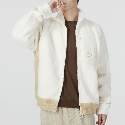彪马(PUMA)男装新款保暖舒适休闲仿羊羔绒运动夹克立领外套539914-93 ZP