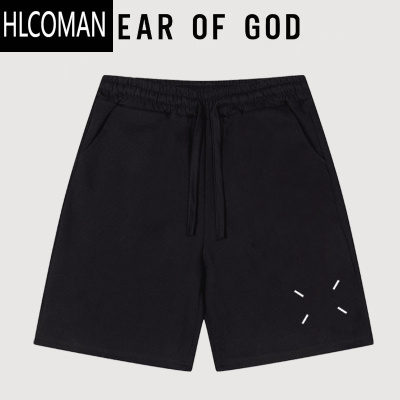 HLCOMANESSENTIALS潮牌MM马吉极简四角印花短裤高街男女宽松休闲五分裤夏