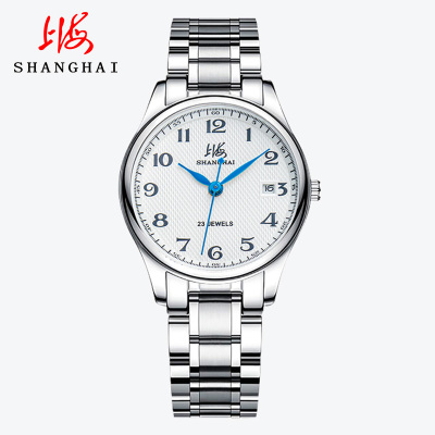 上海手表女士国民腕表系列全自动机械表日历防水透底时尚潮流女士手表女机械表507