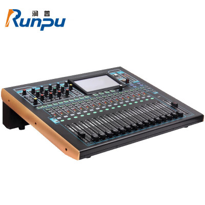 润普Runpu 全数字专业调音台24路内置声卡带电脑远程控制功能触摸屏支持多轨录音脚踏开关RP-STV24