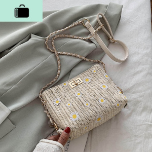 编小包包女2020春季新款网红小雏菊链条仙女百搭编织单肩斜挎包NEW LAKE女士单肩包