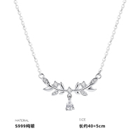 999纯银月桂女神闪亮吊坠项链女锁骨链小众设计个性轻奢送女朋友老婆情人节七夕生日礼物