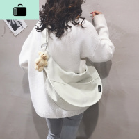 纯色大包包女包新款2020韩版原宿ulzzang大容量饺子包单肩斜挎包NEW LAKE女斜挎包