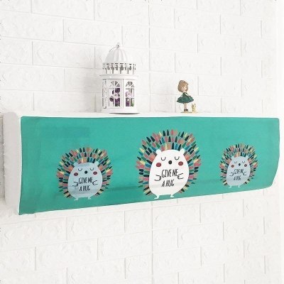 布莱梦布艺全包挂式空调罩卡通海尔挂机罩子简约格力美的1.5p挂式空调套挂机刺猬92*22cm（弹力全包）