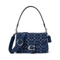 COACH托特包女款牛仔帆布单肩包可拆卸肩带轻便休闲手提包