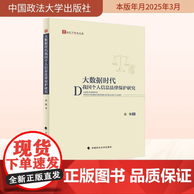大数据时代我国个人信息法律保护研究 高悦 著 法学理论社科 正版图书籍 中国政法大学出版社