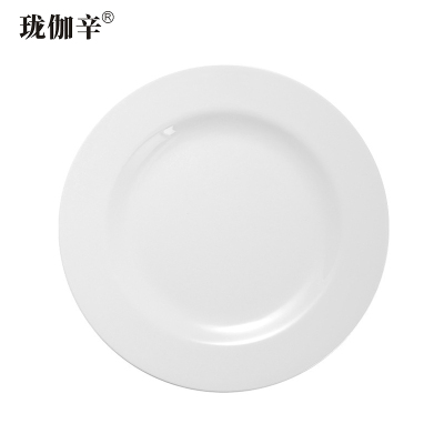 珑伽辛 耐高温密胺餐具圆平盘 自助餐盘 10英寸/个