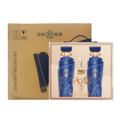 杏花村汾杏珍酿F18大曲清香型53度475ml*2*3盒整箱送礼双支礼盒装固态发酵